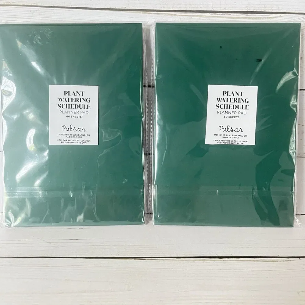Pulsar Plant Watering Weekly Schedule Pads Set 2 60 Sheets Each Gifts 5.8”x8.3”